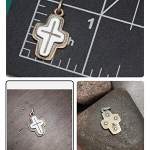 James Avery RETIRED sterling and bronze cross charm. Does not include box.